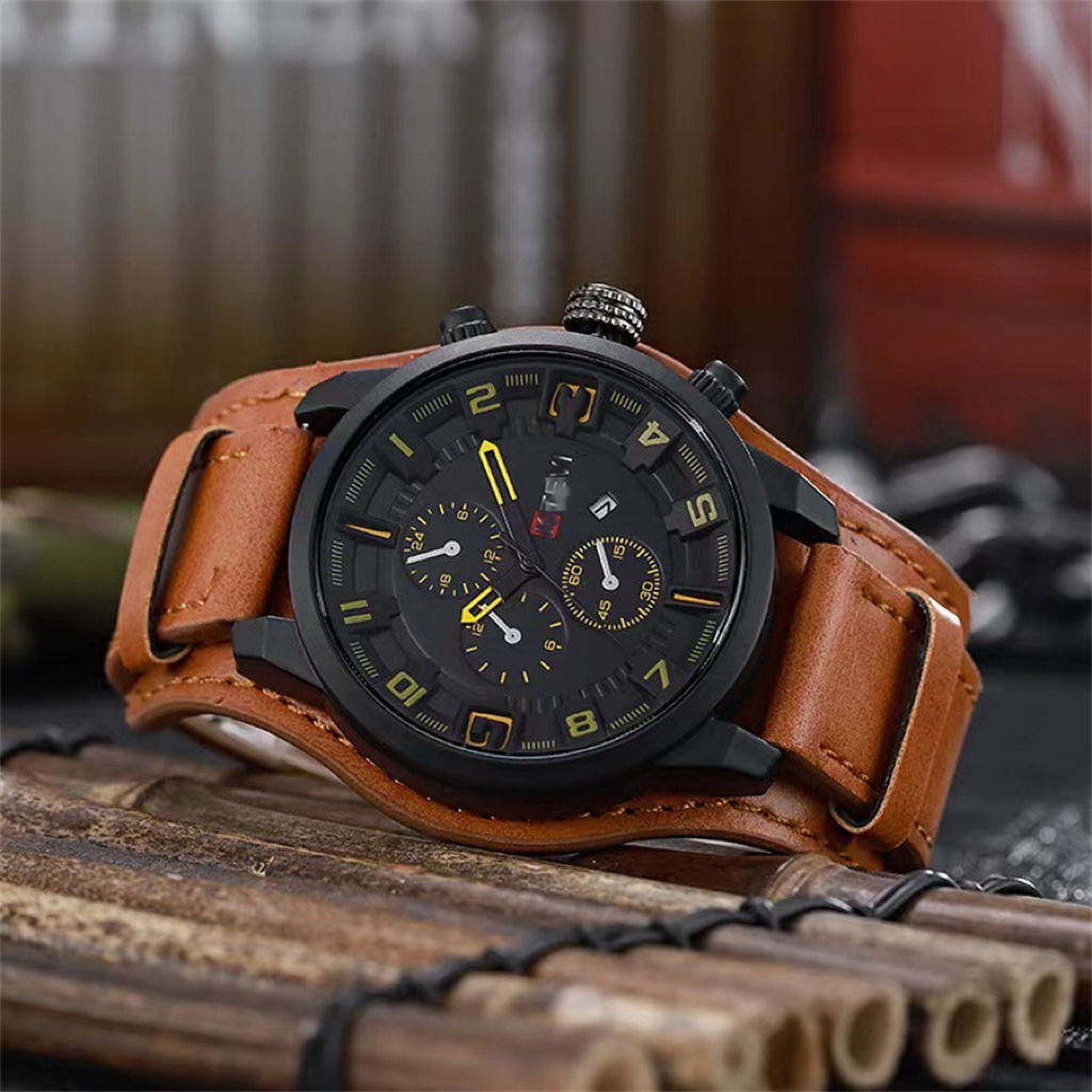 Retro Luxury Men Quartz Watch  – Leather Watch Band Men recenzja i cena