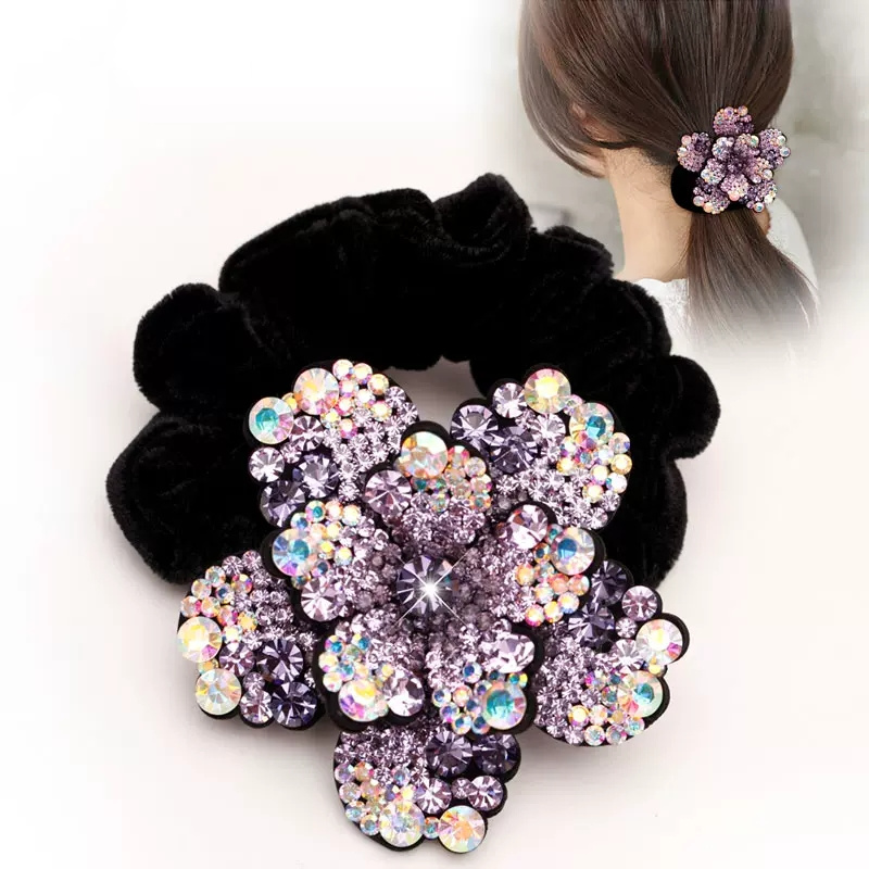 Women Rhinestone Scrunchies Ve – Silicone Band Women recenzja i cena