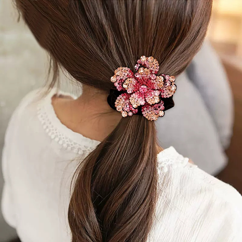 Women Rhinestone Scrunchies Ve – Silicone Band Women recenzja i cena