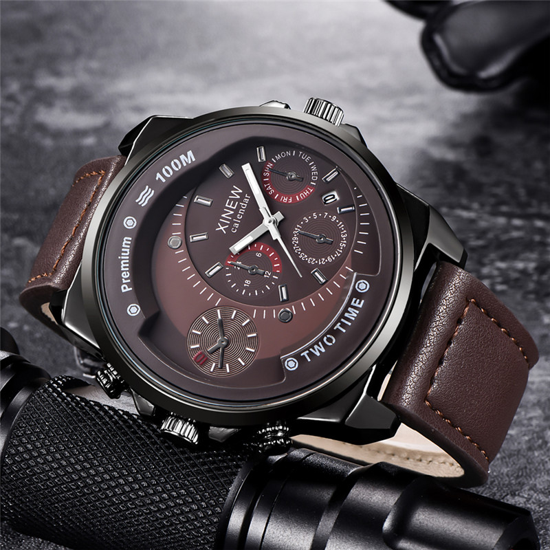 Original XINEW Brand Men Watch – Leather Watch Band Men recenzja i cena