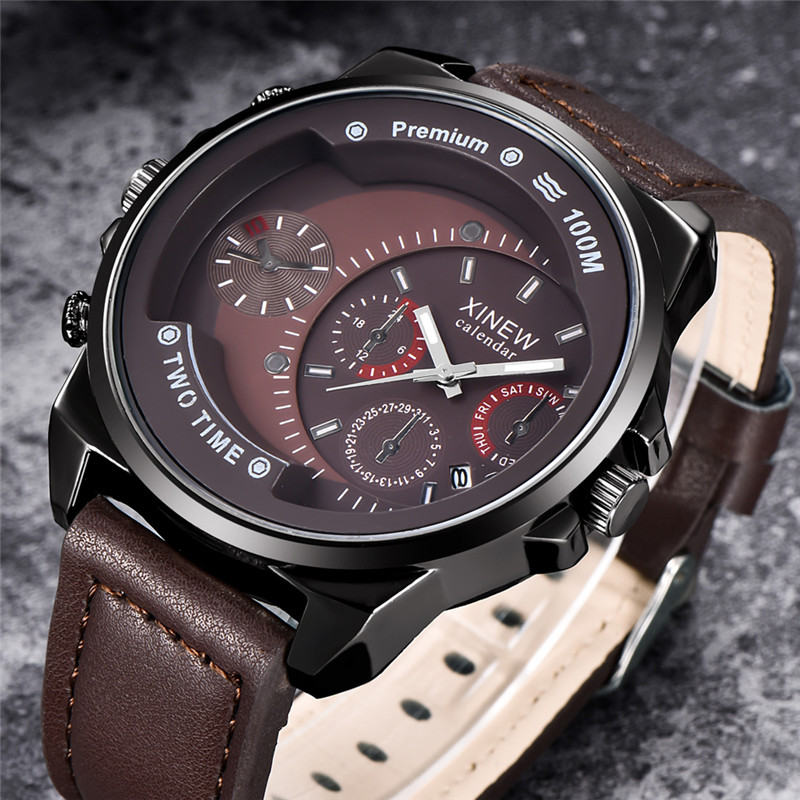 Original XINEW Brand Men Watch – Leather Watch Band Men recenzja i cena