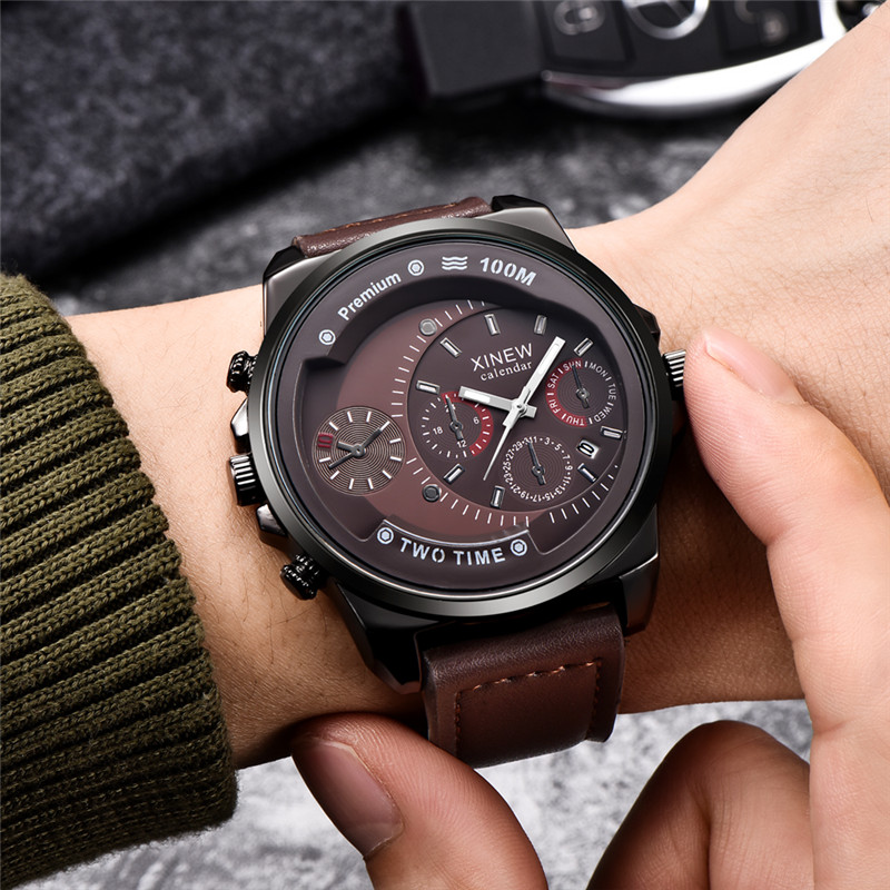 Original XINEW Brand Men Watch – Leather Watch Band Men recenzja i cena