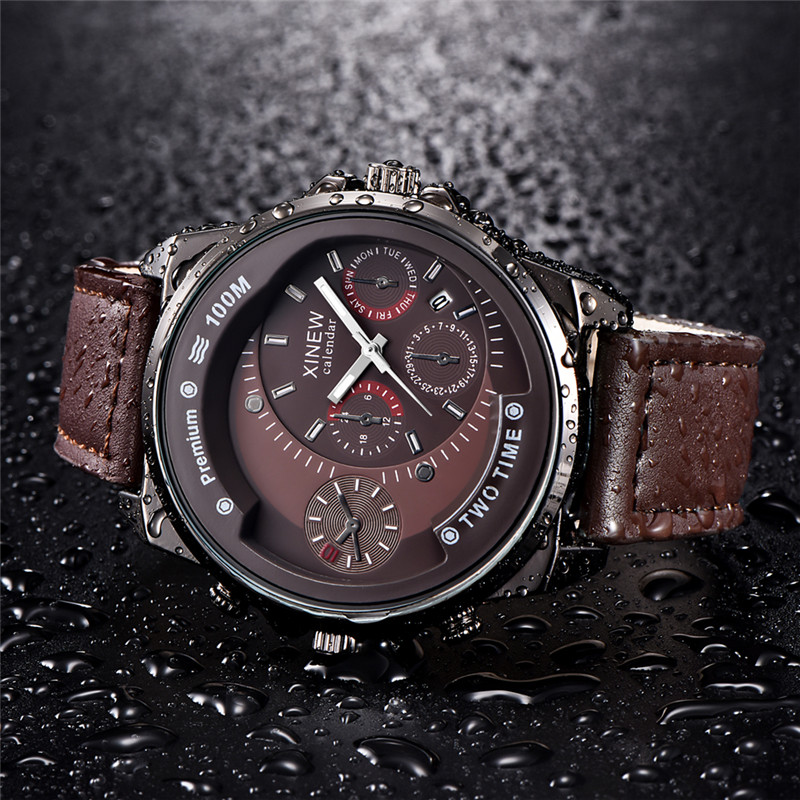 Original XINEW Brand Men Watch – Leather Watch Band Men recenzja i cena