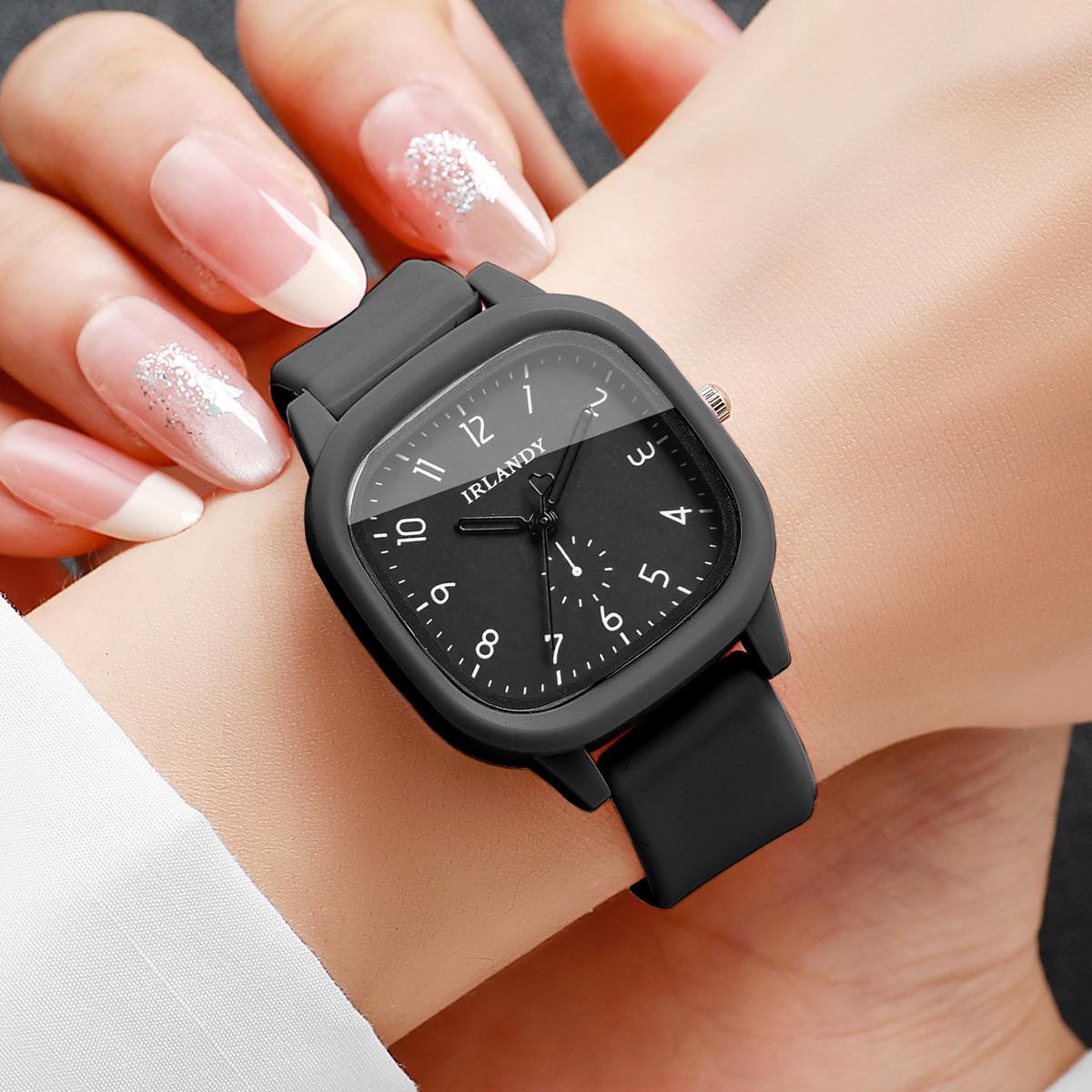 2PCS/Set Fashion Square Arabic – Silicone Band Women recenzja i cena