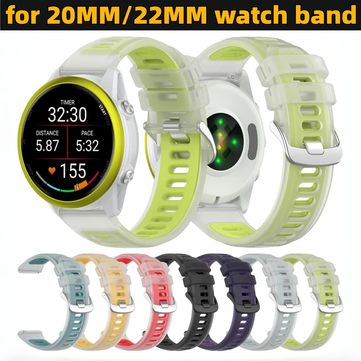 22mm 20mm Transparent Two-Tone – Silicone Watch Band 22Mm recenzja i cena