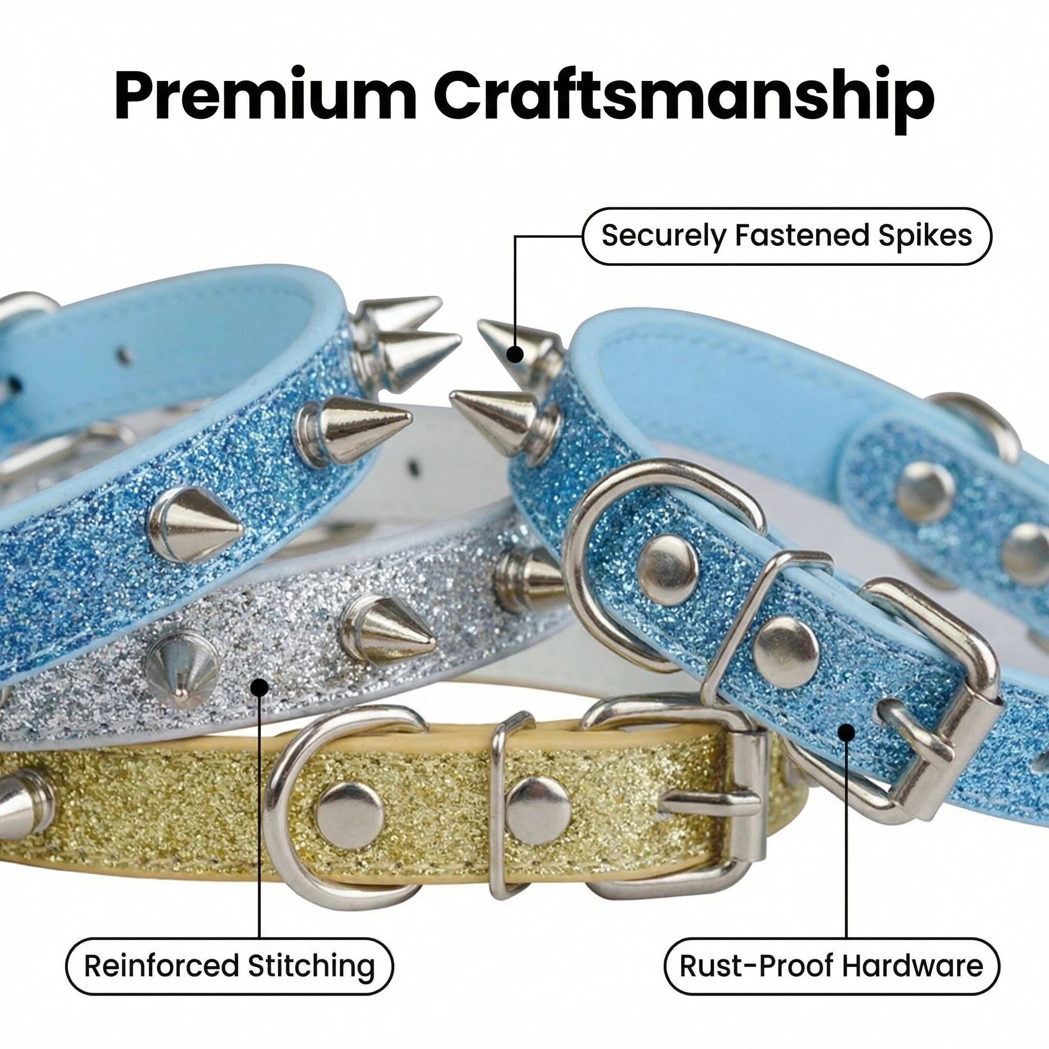 Punk Style Rivet Pet Collar Le – Leather Strap Quick Release recenzja i cena
