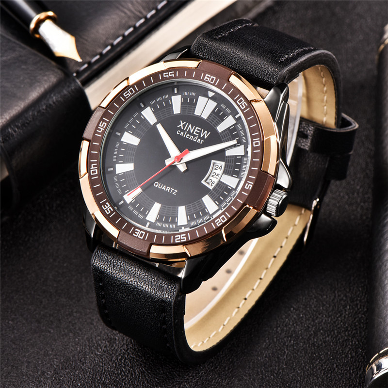 Men XINEW Brand Watches Studen – Leather Watch Band Men recenzja i cena