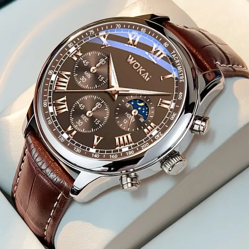 Luxury Brand Watch Mens Quartz – Leather Watch Band Men recenzja i cena