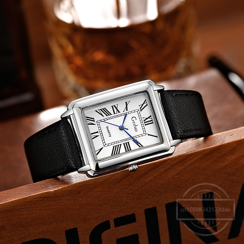 New Fashion Designer Rectangle – Leather Watch Band Men recenzja i cena