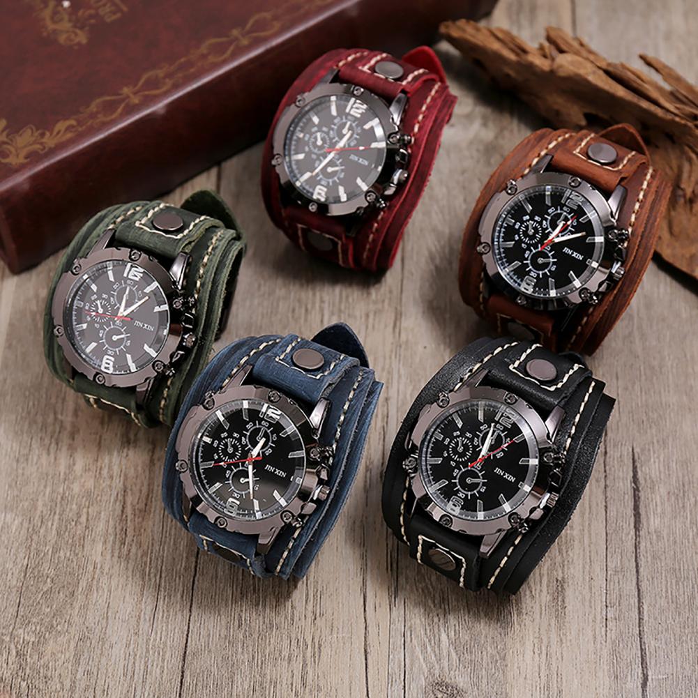 Retro Mens Quartz Watch Round  – Leather Watch Band Men recenzja i cena