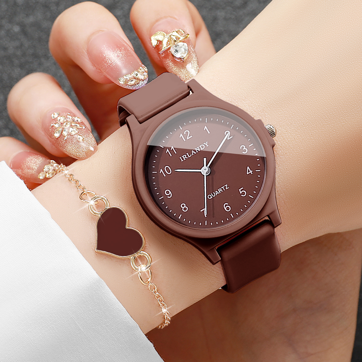 2PCS Fashion Arabic Dial Women – Silicone Band Women recenzja i cena