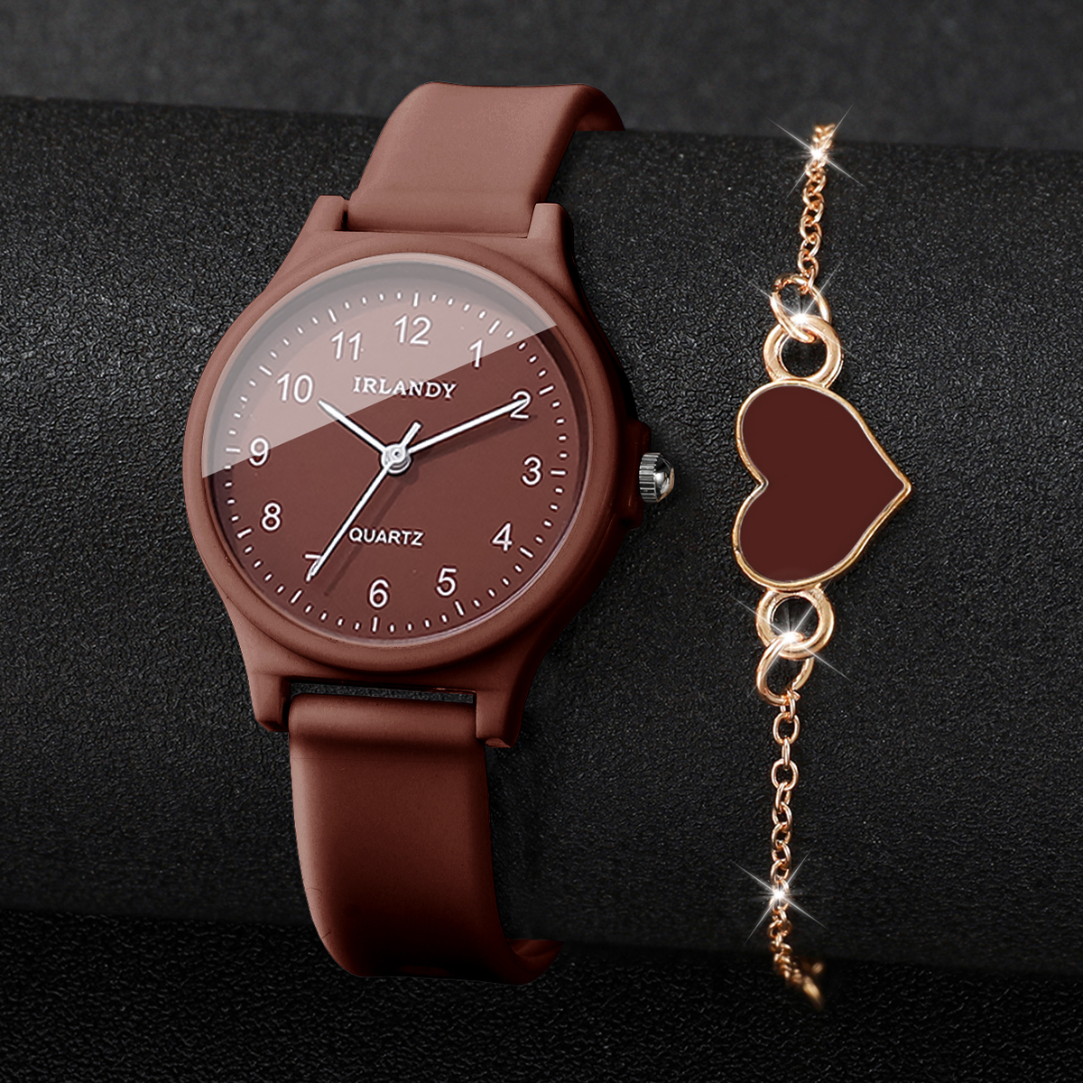 2PCS Fashion Arabic Dial Women – Silicone Band Women recenzja i cena