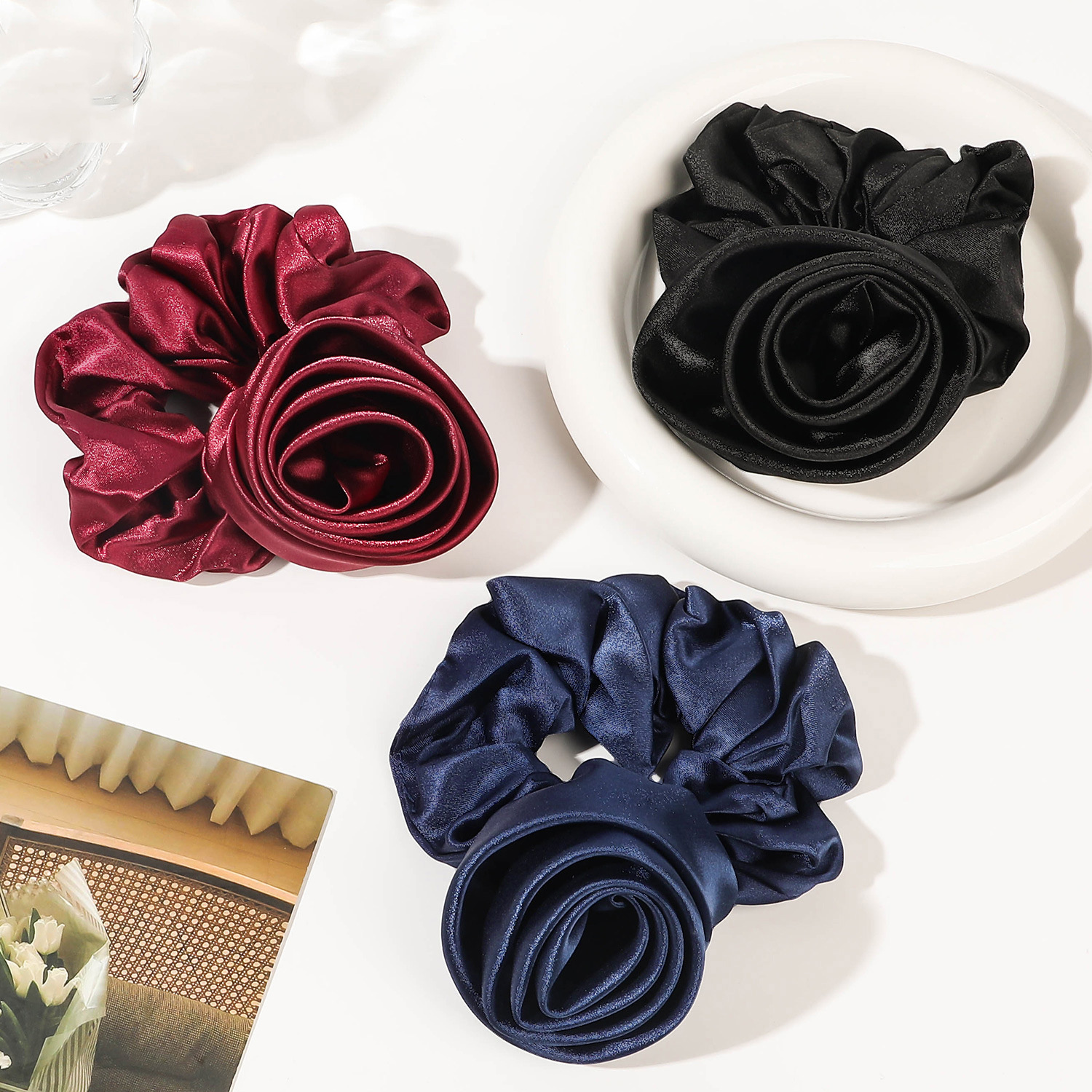 Korean Women Rose Elastic Hair – Silicone Band Women recenzja i cena