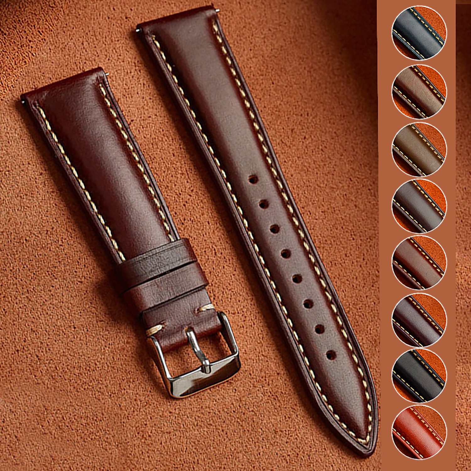 Wax Genuine Leather Men Women  – Leather Strap Quick Release recenzja i cena
