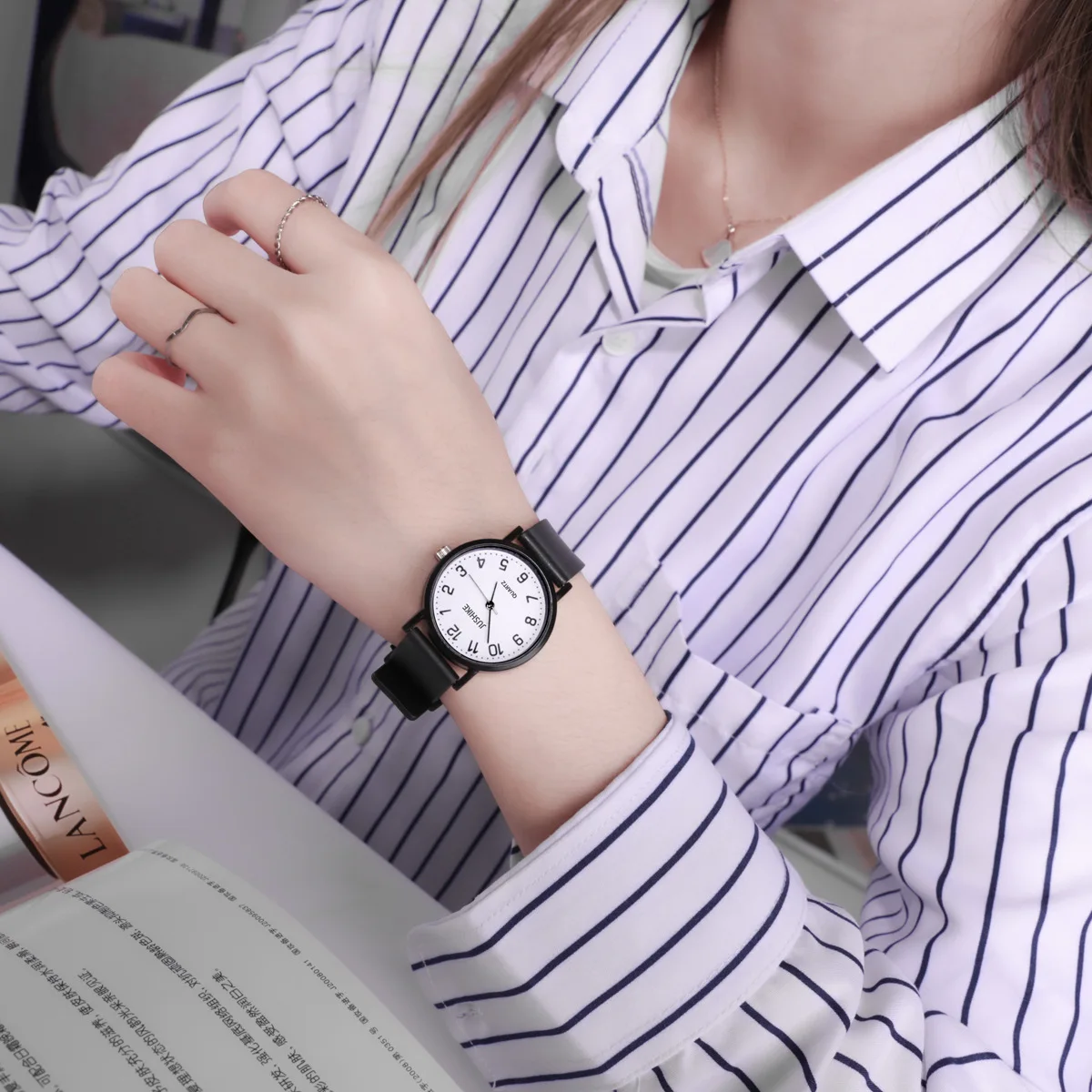 Simple Black Watch Quartz Watc – Silicone Band Women recenzja i cena